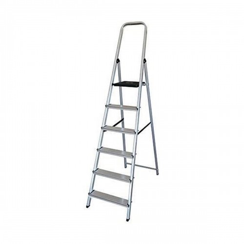 6-step folding ladder EDM Aluminium (48 x 10,5 x 193 cm) image 1