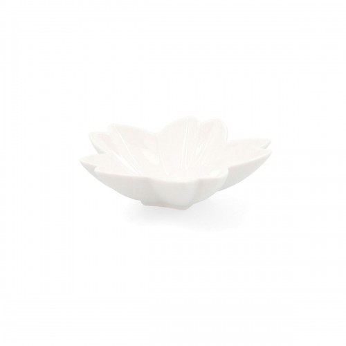 Snack tray Quid Select White Ceramic Flower (6 Units) (Pack 6x) image 1