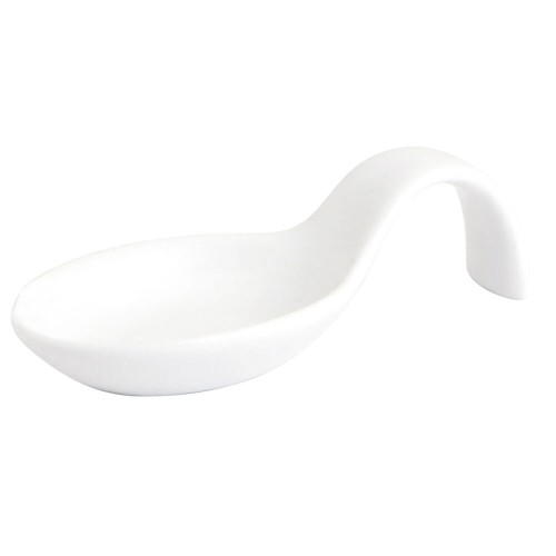 Cocktail Spoon Quid Chef Ceramic White 10 x 5 cm (12 Units) (Pack 12x) image 1