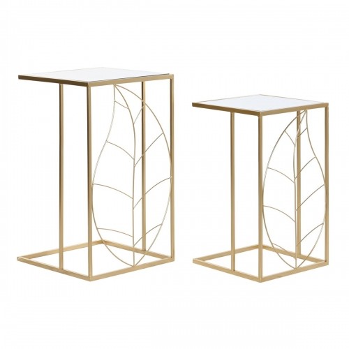 Набор из двух столиков DKD Home Decor Зеркало Позолоченный Металл (37 x 37 x 65 cm) image 1