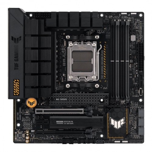 Asus  
         
       TUF GAMING B650M-PLUS Processor family AMD, Processor socket  AM5, DDR5 DIMM, Memory slots 4, Supported hard disk drive interfaces 	SATA, M.2, Number of SATA connectors 4, Chipset AMD B650,  micro-ATX image 1