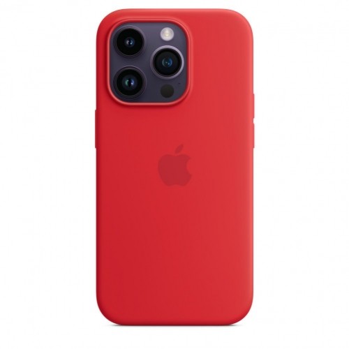 Apple  
         
       14 Pro Silicone Case with MagSafe Red image 1