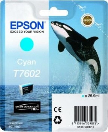 EPSON  
         
       T7602 Ink Cartridge, Cyan image 1