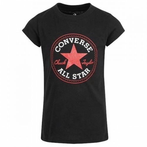 Child's Short Sleeve T-Shirt Converse Timeless Patch Black image 1