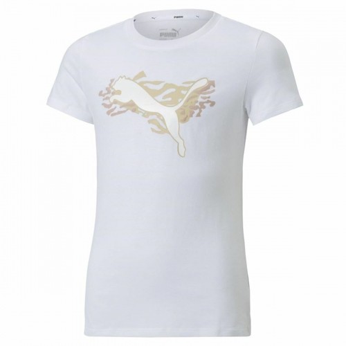 Child's Short Sleeve T-Shirt Puma Alpha White image 1