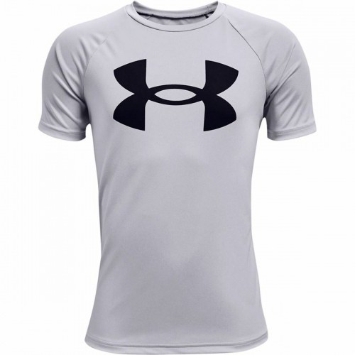 Child's Short Sleeve T-Shirt Under Armour Tech Big Logo Grey image 1