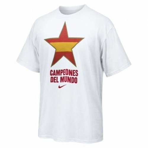 Men’s Short Sleeve T-Shirt Nike Estrella España Campeones del Mundo 2010 White image 1