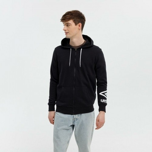 Vīriešu Sporta Krekls ar Kapuci FW TERRACE ZIP HOODIE Umbro 66063U 060 Melns image 1