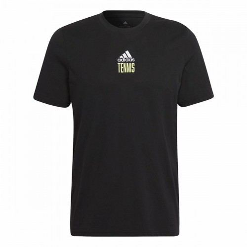Men’s Short Sleeve T-Shirt Adidas Aeroready Paris Graphic Tennis Black image 1