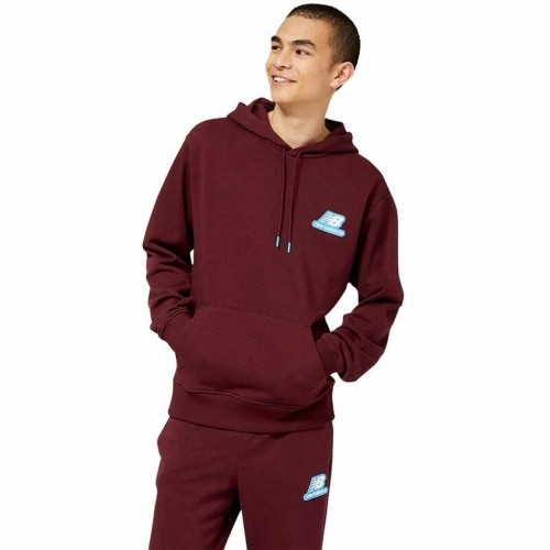 Men’s Hoodie New Balance Essentials Stacked Rubber Maroon image 1