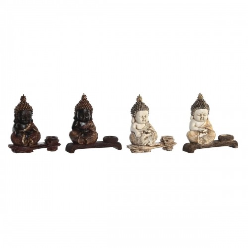 Decorative Figure DKD Home Decor 22 x 8,2 x 23 cm Red Beige Buddha Oriental (4 Pieces) image 1