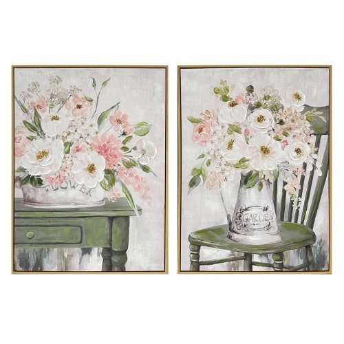 Painting DKD Home Decor Shabby Chic Vase 60 x 3,5 x 80 cm (2 Units) image 1