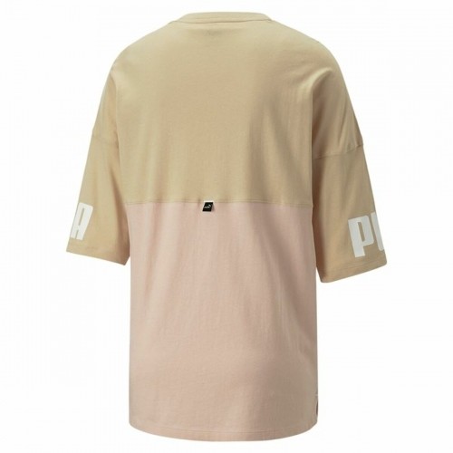 Women’s Short Sleeve T-Shirt Puma Colorblock Beige image 1