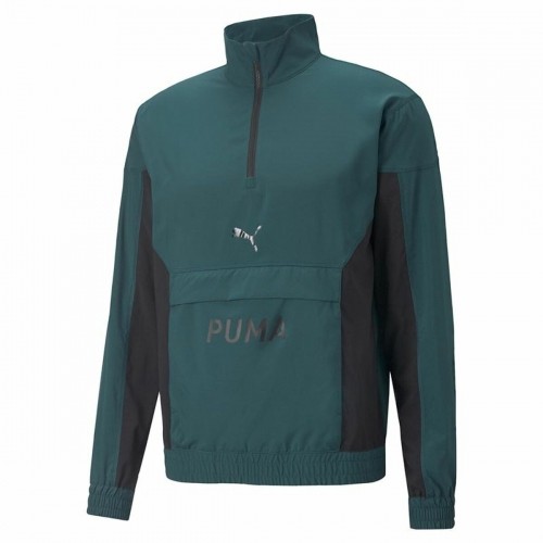 Men’s Sweatshirt without Hood Puma Fit Woven Training Green image 1