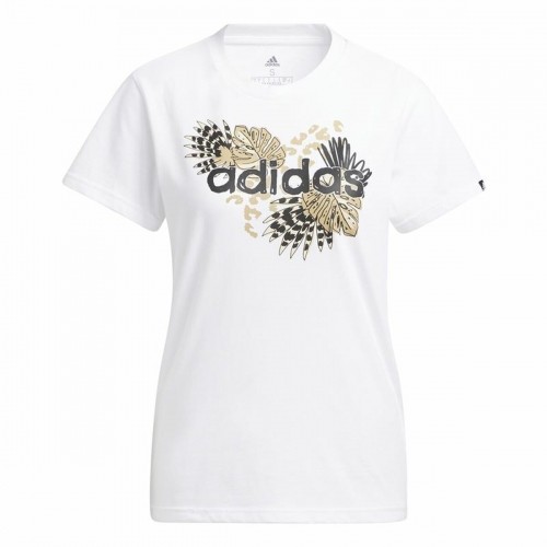 Sieviešu Krekls ar Garām Piedurknēm Adidas Print Graphic Balts image 1