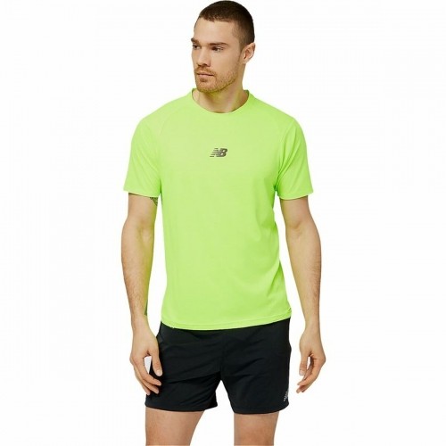 Спортивная футболка с коротким рукавом New Balance Лаймовый зеленый image 1