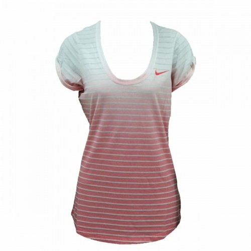 Sieviešu Krekls ar Īsām Piedurknēm Nike SS Dip Dye Burnout Sarkans Balts image 1