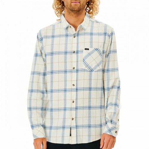Men’s Long Sleeve Shirt Rip Curl Checked in Flannel Franela White image 1