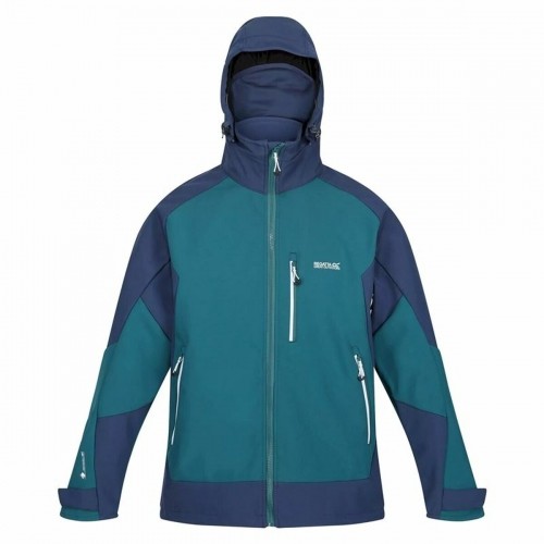 Men's Sports Jacket Regatta Hewitts VII Blue Green Hood image 1