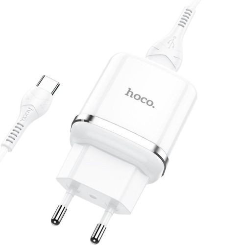 Hoco N3 Зарядное устройство QC3.0 3A + Type C кабель 1m image 1