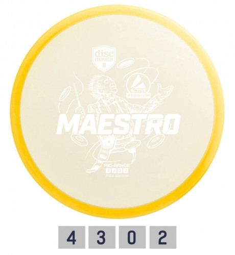 Discgolf DISCMANIA Midrange Driver MAESTRO Active Premium Yellow 4/3/0/2 image 1