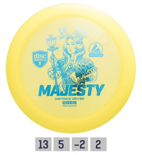 Discgolf DISCMANIA Distance Driver MAJESTY Active Premium Yellow 13/5/-2/2 image 1