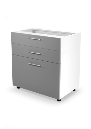 Halmar VENTO DS3-80/82 lower cabinet with drawers, color: white/light grey image 1