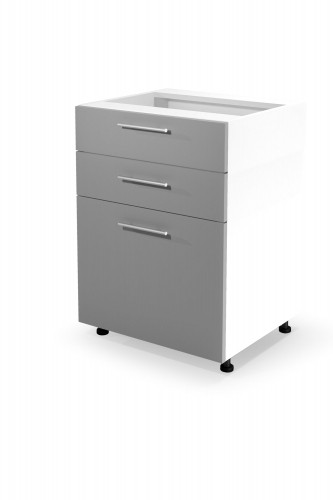Halmar VENTO DS3-60/82 lower cabinet with drawers, color: white/light grey image 1
