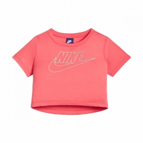 Child's Short Sleeve T-Shirt Nike Youth Logo Coral image 1