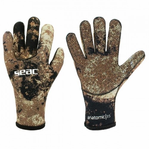 Fishing gloves Seac Seac Camo 3,5 MM Brūns image 1