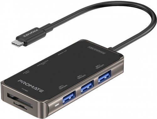 PROMATE PrimeHub-Mini 8in1 USB-C Hub HDMI 4K / LAN / PD 100W / SD / 3x USB 3.0 image 1