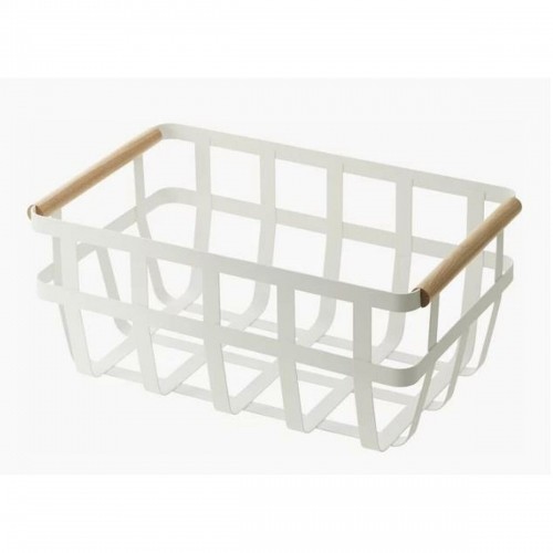 Multi-purpose basket DKD Home Decor White Natural Metal Pinewood 36 x 22 x 15,5 cm image 1
