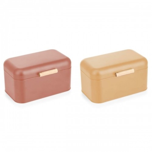 Breadbasket DKD Home Decor 30,50 x 20,7 x 15 cm Metal Terracotta Yellow Vintage (2 Units) image 1