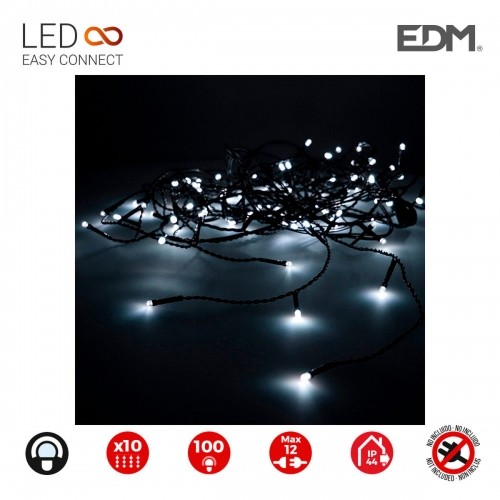 LED aizkaru gaismas EDM Easy-Connect Balts 1,8 W (2 x 1 m) image 1