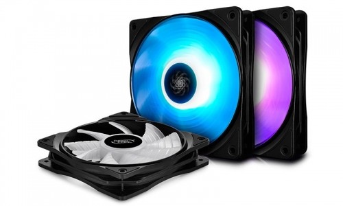 Deepcool  
         
       Cooling Fan RF120 – 3 in 1 (RGB LED lights) Case fan, 120 x 120 x 25 mm image 1