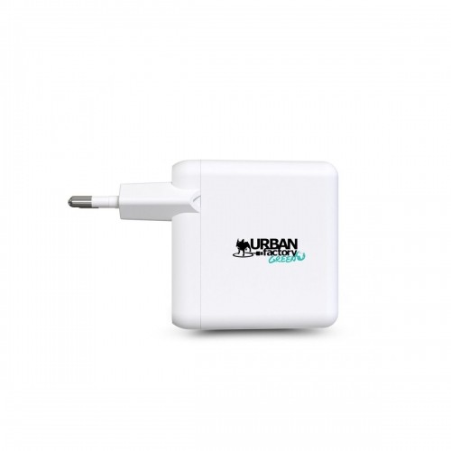 Зарядное для розетки + Кабель-USB C Urban Factory GSC65UF Белый image 1