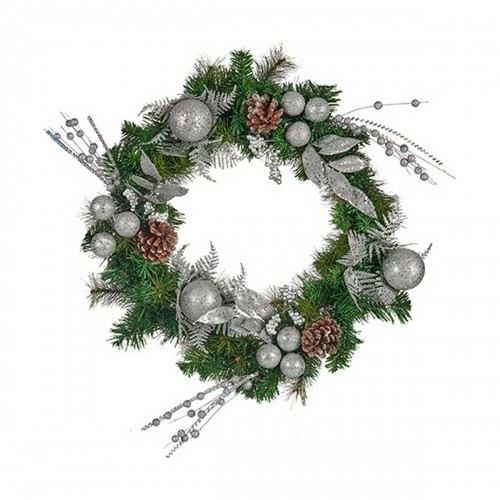 Krist+ Ziemassvētku vainags Ananāsi Sudrabains Zaļš (60 x 13 x 60 cm) image 1