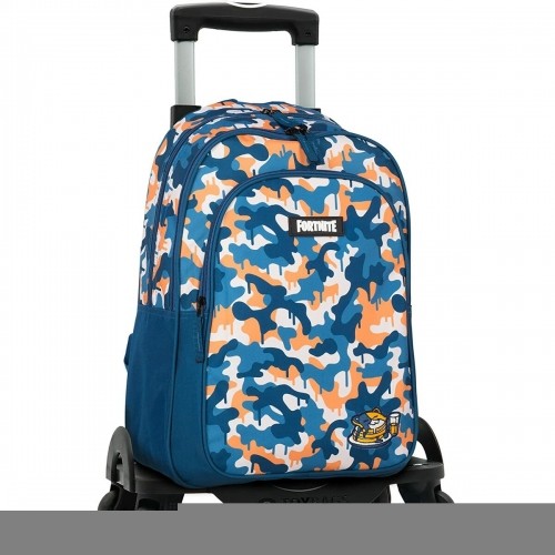 School Rucksack with Wheels Fortnite Blue Camouflage 42 x 32 x 20 cm image 1