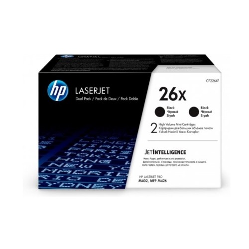 Toneris HP Paquete de 2 cartuchos de tóner negro Originales HP LaserJet 26X de alta capacidad Melns image 1