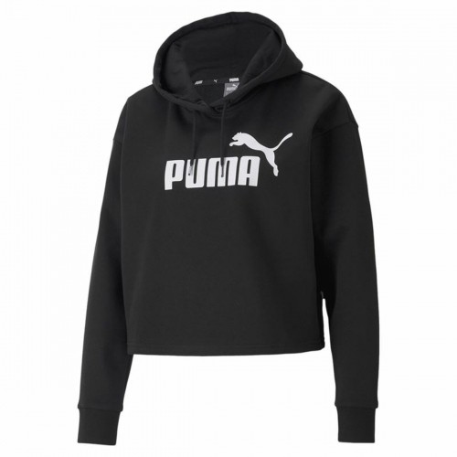 Sieviešu Sporta Krekls ar Kapuci Puma Essentials Cropped Logo Melns image 1