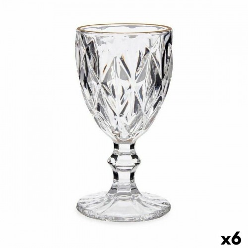 Wineglass Golden Transparent Glass 6 Units (245 ml) image 1
