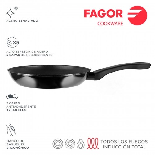Сковорода FAGOR Indutherm Чёрный Эмалированная сталь (Ø 26 cm) image 1