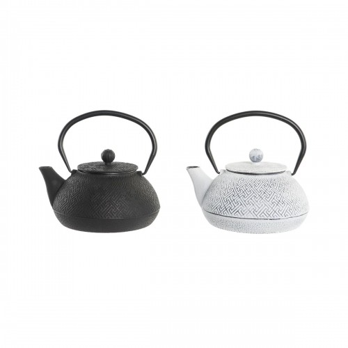 Чайник DKD Home Decor Чёрный Нержавеющая сталь Белый (2 штук) image 1