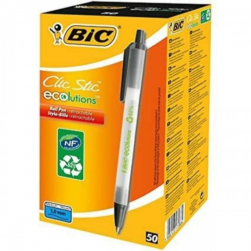 Pildspalva Bic Clic Stic Melns 50 gb. image 1