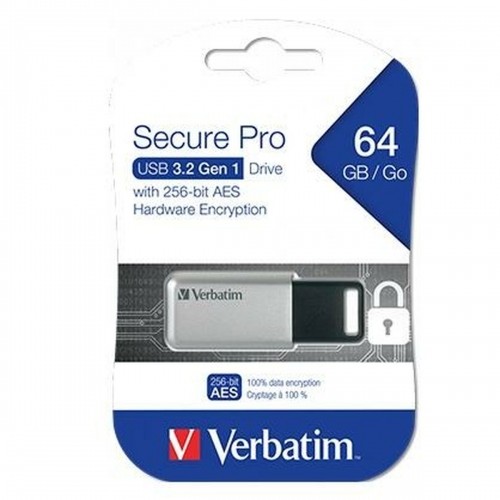 USВ-флешь память Verbatim Secure Pro 64 Гб Чёрный image 1