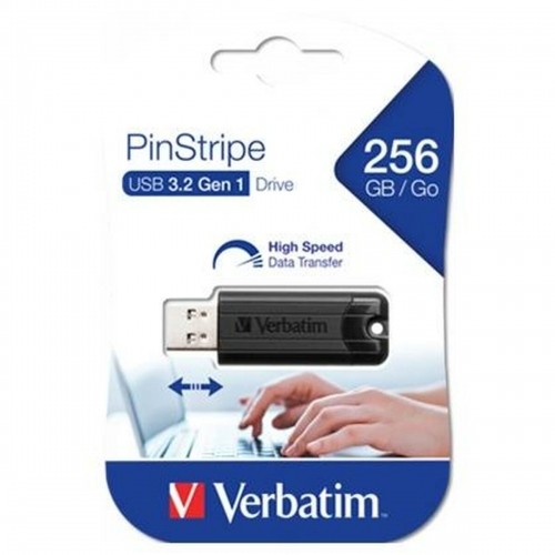 USB stick Verbatim PinStripe 3.0 Black 256 GB image 1