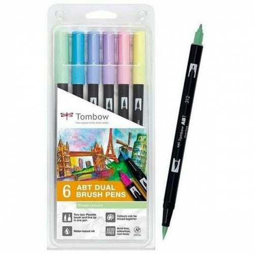 Фетр Tombow Разноцветный 6 Предметы Двойной image 1