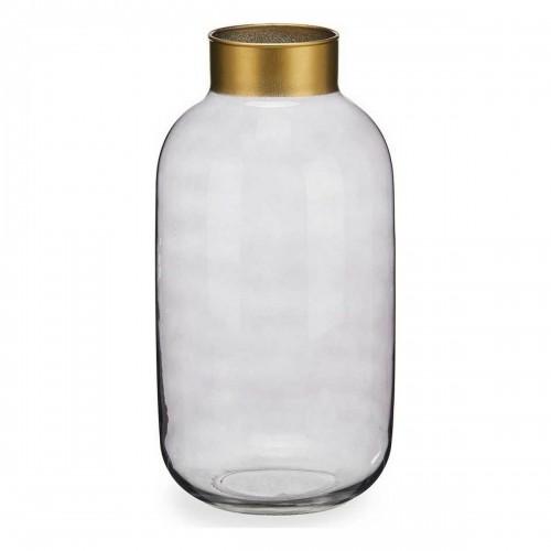 Vase Smooth Grey Golden Glass (14,5 x 29,5 x 14,5 cm) image 1