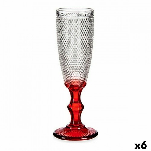 Vivalto Šampanieša glāze Sarkans Caurspīdīgs Punkti Stikls 6 gb. (180 ml) image 1