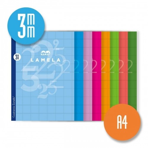 Notebook Lamela 3X3 3MM 50 Sheets 10 Units Grid sheets A4 Multicolour (10 Pieces) image 1